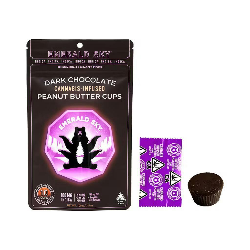 Emerald Sky - Indica - Dark Chocolate Peanut Butter - 10 Pack -100mg