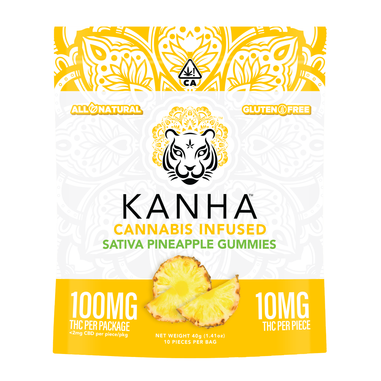 Kanha - Pineapple - Sativa - Gummy - 10 Pack - 100mg