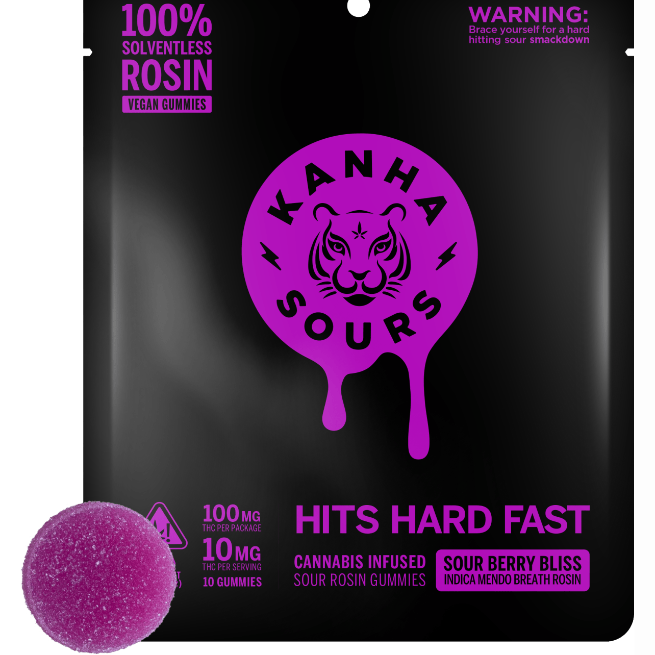 Kanha - Sour Berry Bliss - Indica - NANO Rosin Gummy - 10 Pack - 100mg