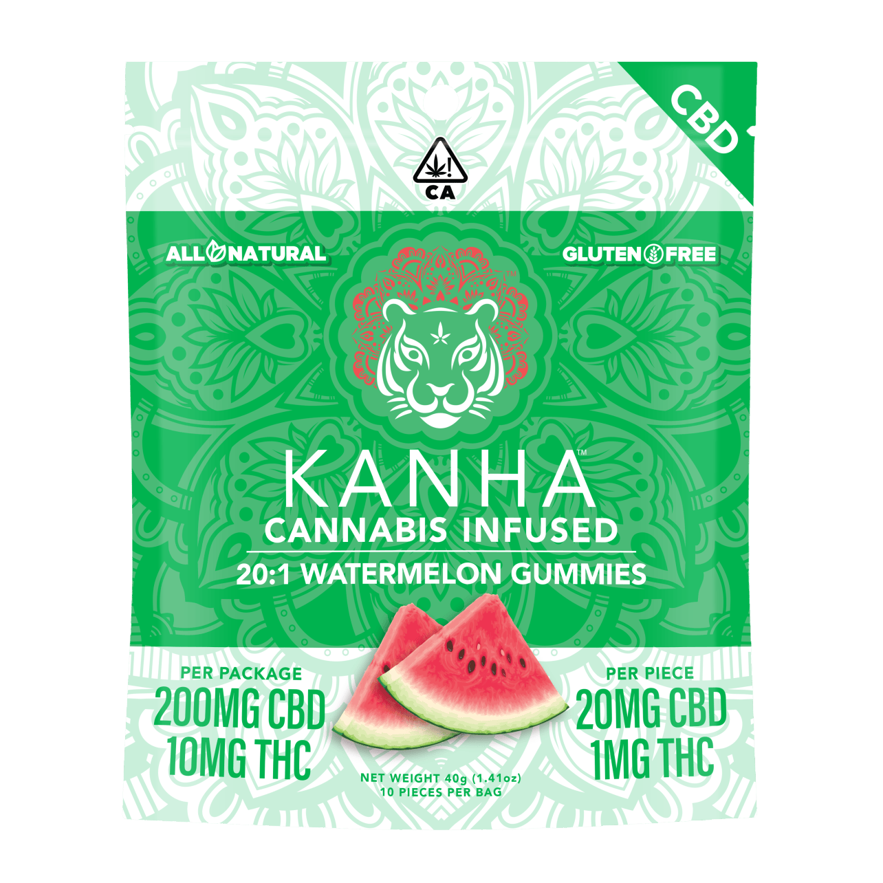 Kanha - Watermelon - CBD 20:1 - Gummy - 10 Pack - 210mg