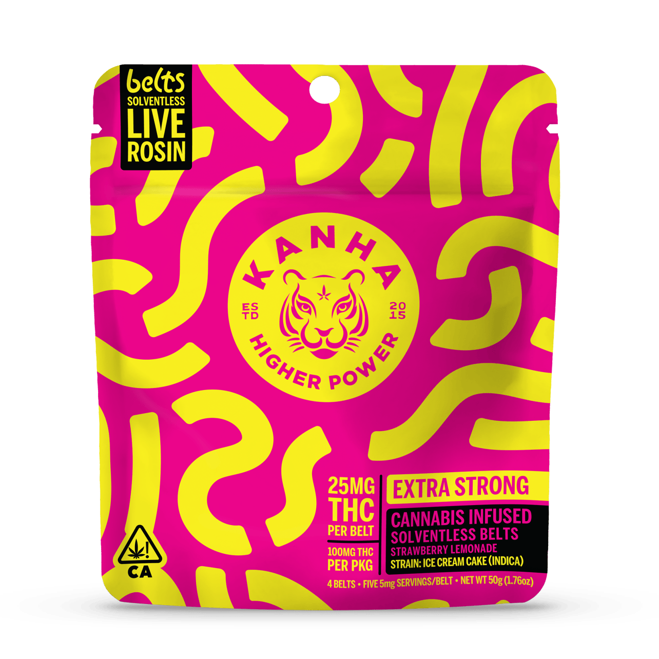 Kanha - Strawberry Lemonade - Indica - Rosin Sour Belts - 4 Pack - 100mg