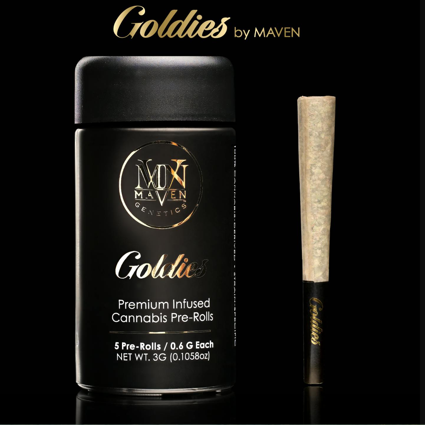 Maven - FKAFL - Indica - Goldies Infused Preroll - 5 Pack - 3g
