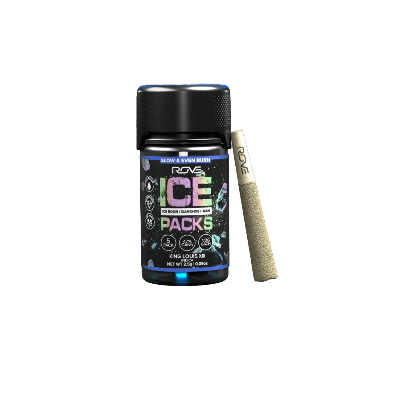 ROVE - KING LOUIS XIII - INDICA - ROSIN + DIAMOND + HASH - INFUSED PREROLL - 3.6 g - 6 Pack