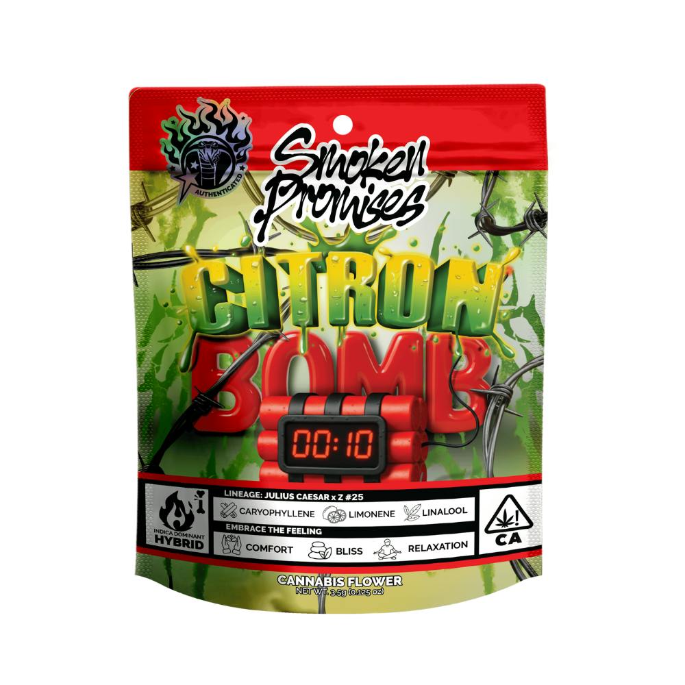 SMOKEN PROMISES - — CITRON BOMB - INDICA HYBRID - INDOOR - FLOWER - 3.5 g