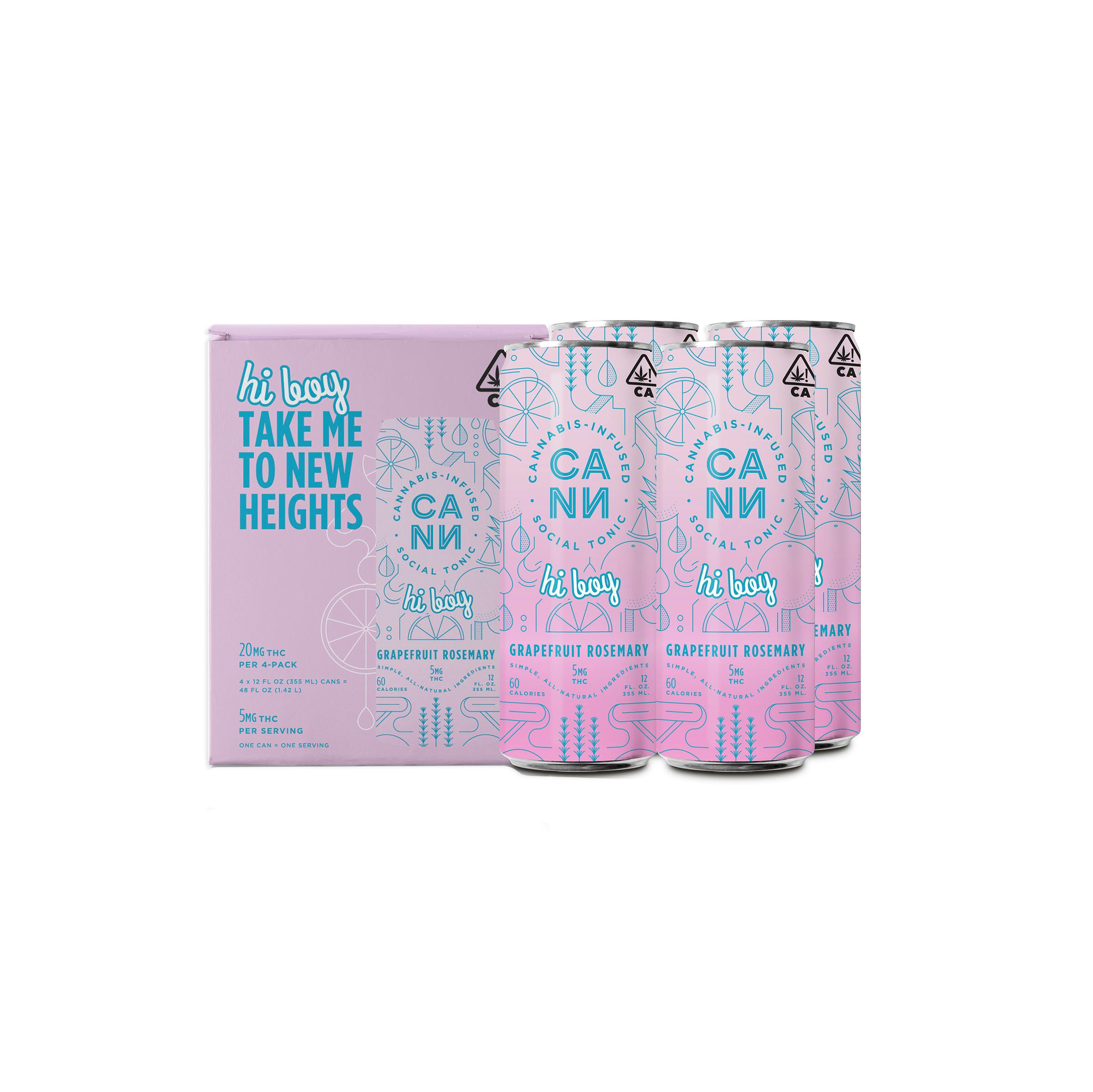 Cann - Grapefruit Rosemary - Tonic Drink - 4 Pack - 20 mg