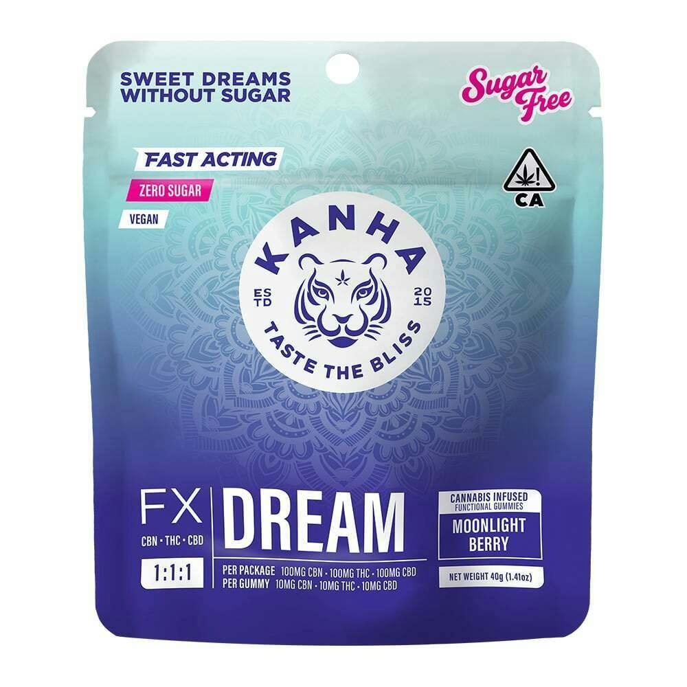 KANHA - MOONLIGHT BERRY - 1:1:1 CBN + THC + CBD - NANO GUMMY - 100 mg - 10 Pack