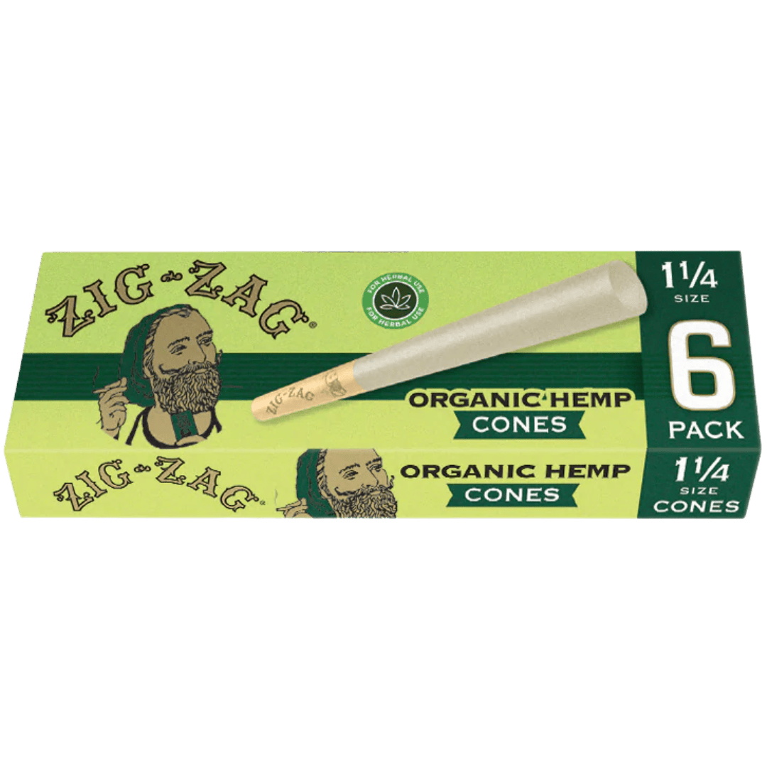 ZIG ZAG - ORGANIC HEMP 1 1/4 CONES - 6 Pack