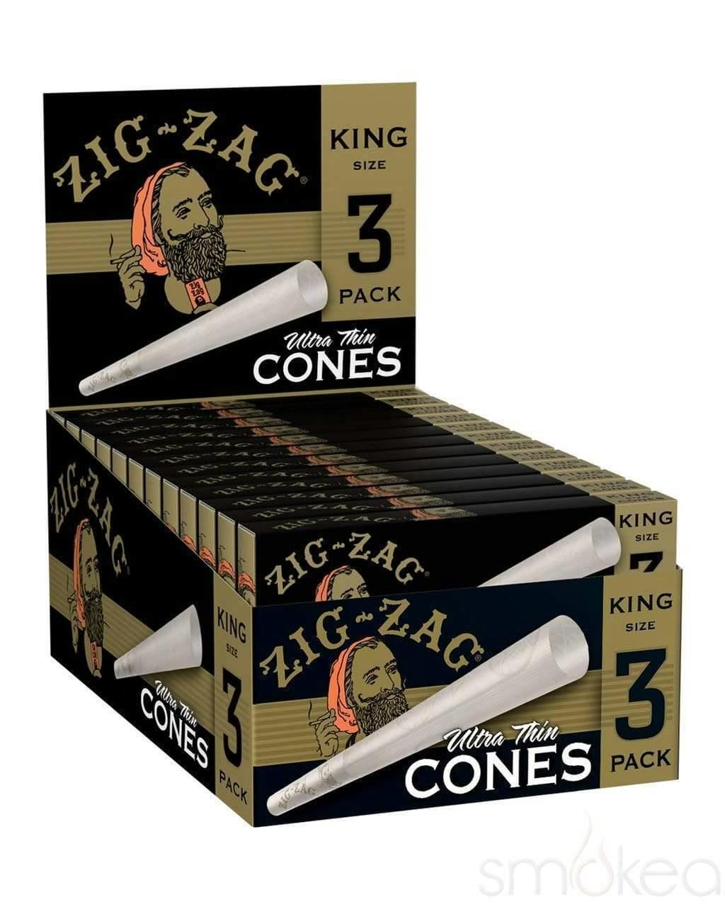 ZIG ZAG - ULTRA THIN KING CONES - One Size - 3 Pack