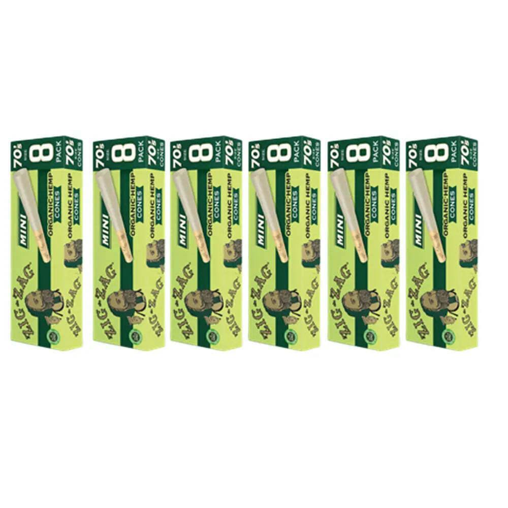ZIG ZAG - ORGANIC HEMP 70mm CONES - 8 Pack