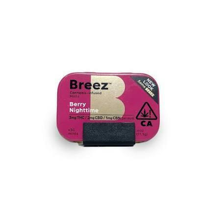 Breez - Berry Nighttime - 1:1 CBN - Mints - 20 Pack - 100mg