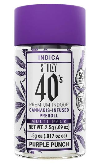STIIIZY - PURPLE PUNCH - INDICA - INFUSED PREROLL - 2.5 g - 5 Pack
