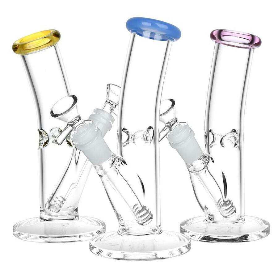 7.75" Glass Straight Tube Bent Neck Bong