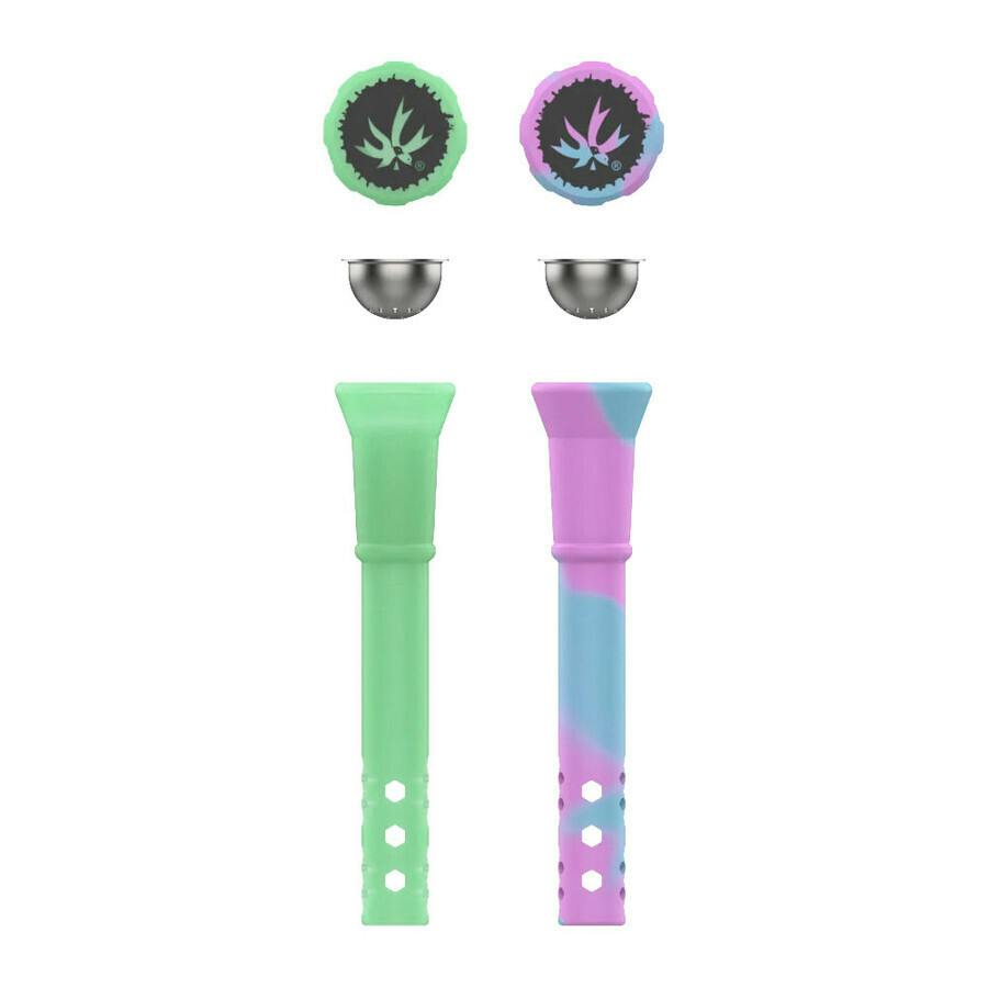 Silicone Downstem w/ Bowl & Cap - Kotton Kandy Glow in the Dark
