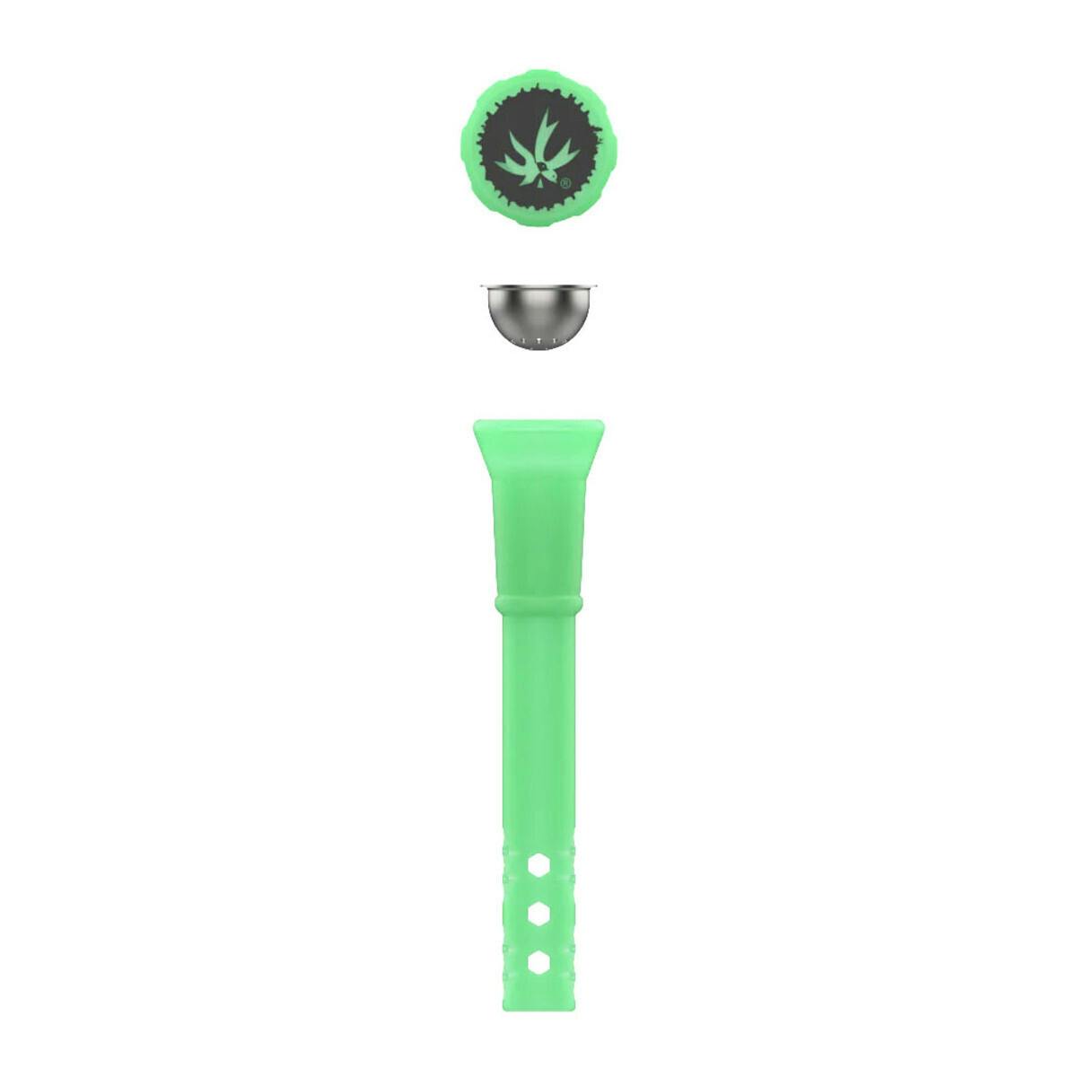 Silicone Downstem w/ Bowl & Cap - Florite Glow in the Dark