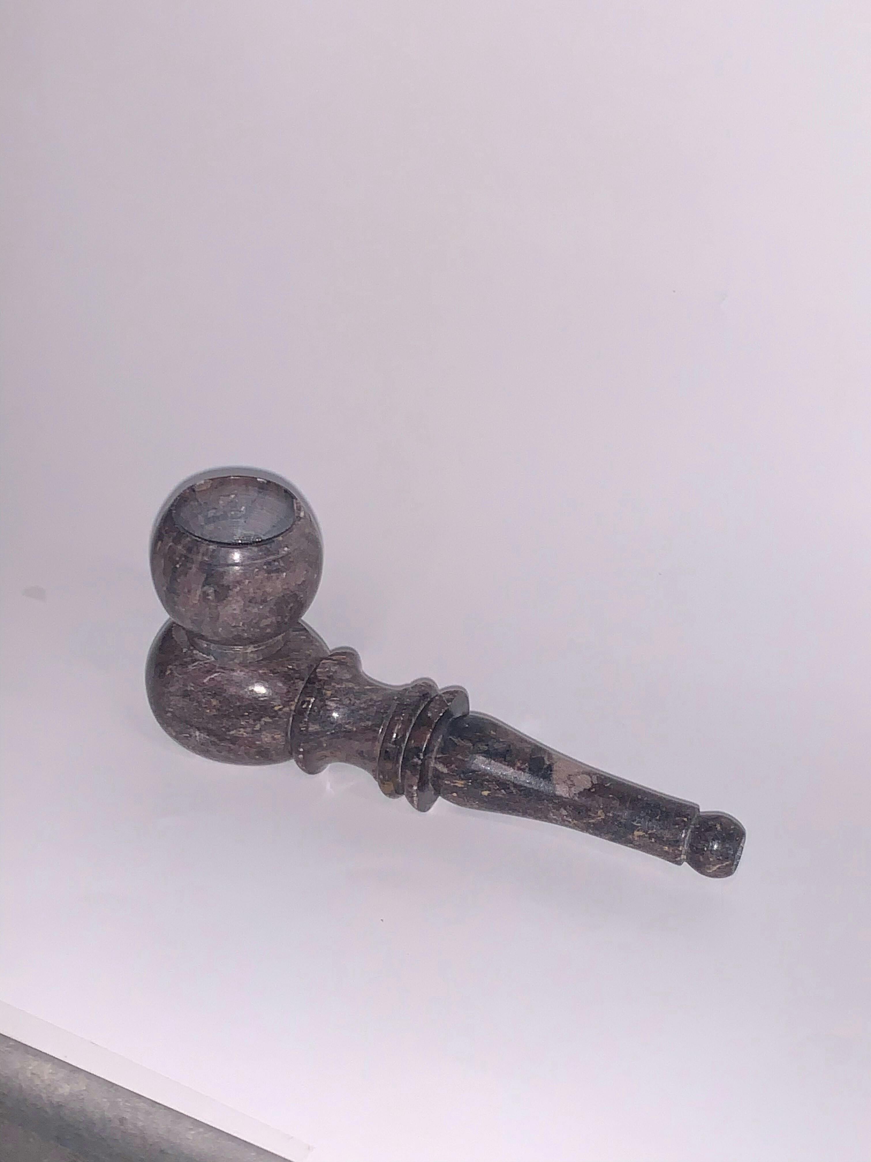 Hand Carved Stone Pipe - Removable Bowl
