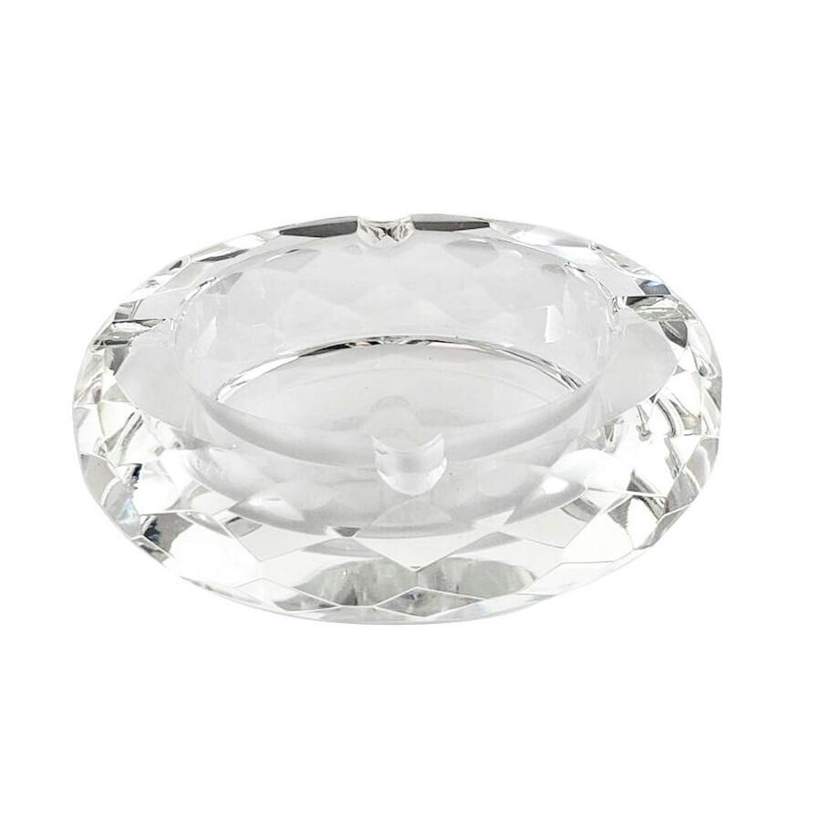 Glass Crystal Ashtray - Round Multi Faceted