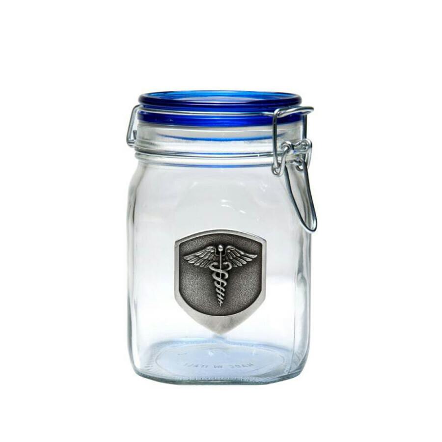 420 Science Jar w/ Medallion - Medical - Small 6.25" Latch-Top