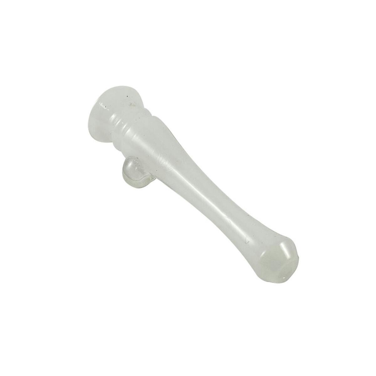 Nami Glass Chillum Taster Bat w/ Frosted Decal - White