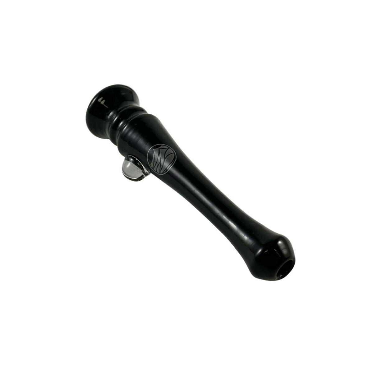 Nami Glass Chillum Taster Bat w/ Frosted Decal - Black