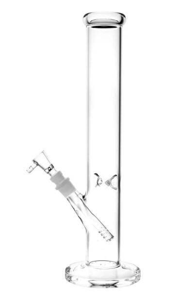 Effortless Straight Tube Glass Water Pipe - 14" - 14mm - Clear