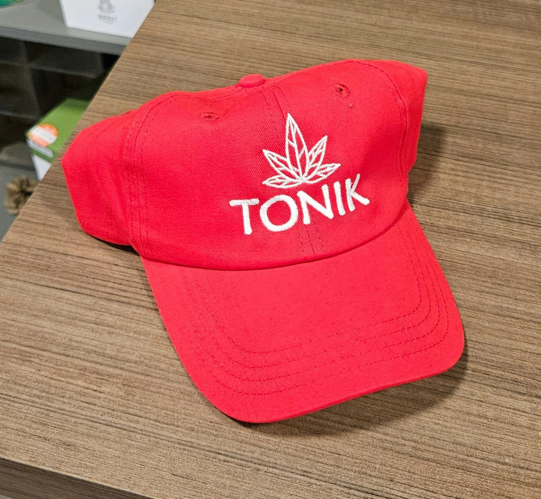 Tonik velcro cap - Red - White Text