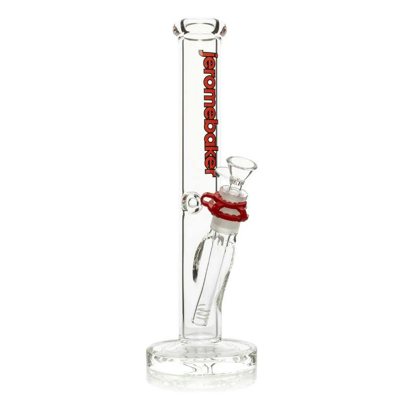 Jerome Baker - 12" Tall Straight Base Water Pipe W/Clip - Red