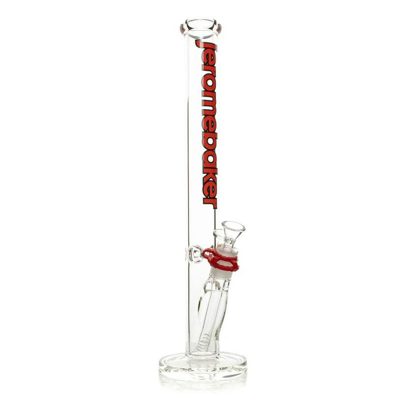 Jerome Baker - 16" Tall Straight Base Water Pipe W/Clip - Red