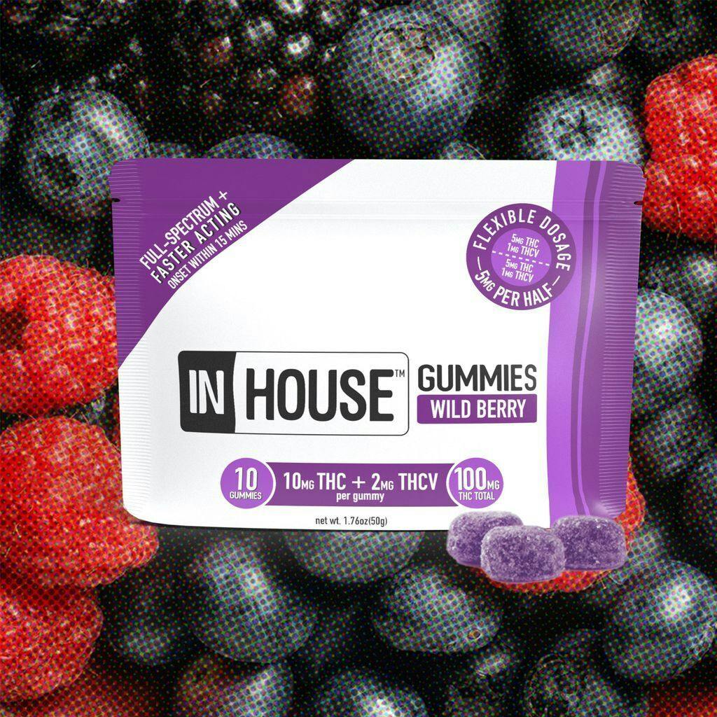 In House Wild Berry 1:5 THCv:THC Gummy 100mg [10pk] Candy