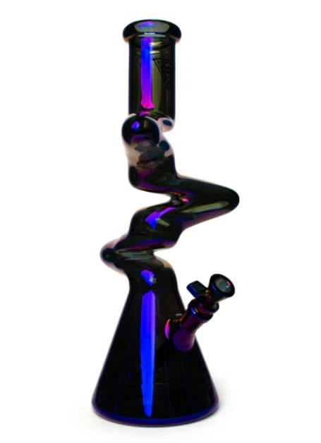 Red Eye Tek - 16" Terminator 3-Arm Zag Water Pipe - Blue Metalic