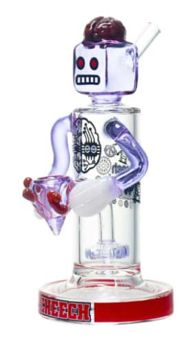 9" Cheech Robot Brain Waterpipe - Red