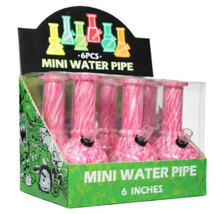 6" Arsenal Swirl Waves Bong