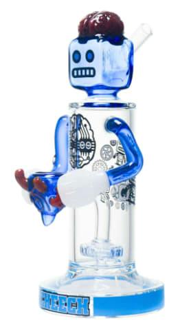 9" Cheech Robot Brain Waterpipe - Blue