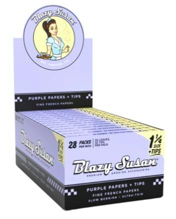 Blazy Susan Purple 1 1/4 Rolling Papers + Tips