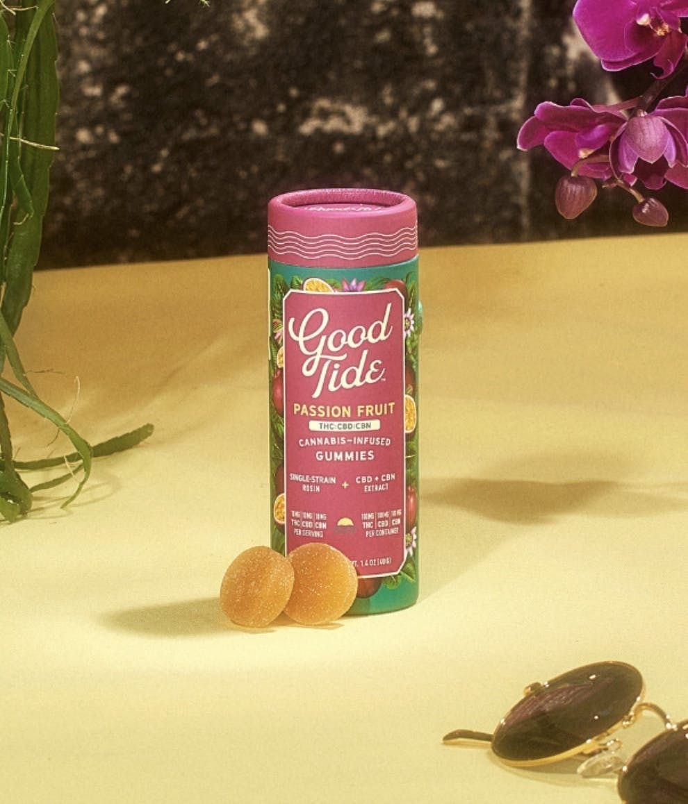 Good Tide - Passion Fruit: Passion Fruit – Solventless Hash Gummies – 100mg – Hybrid
