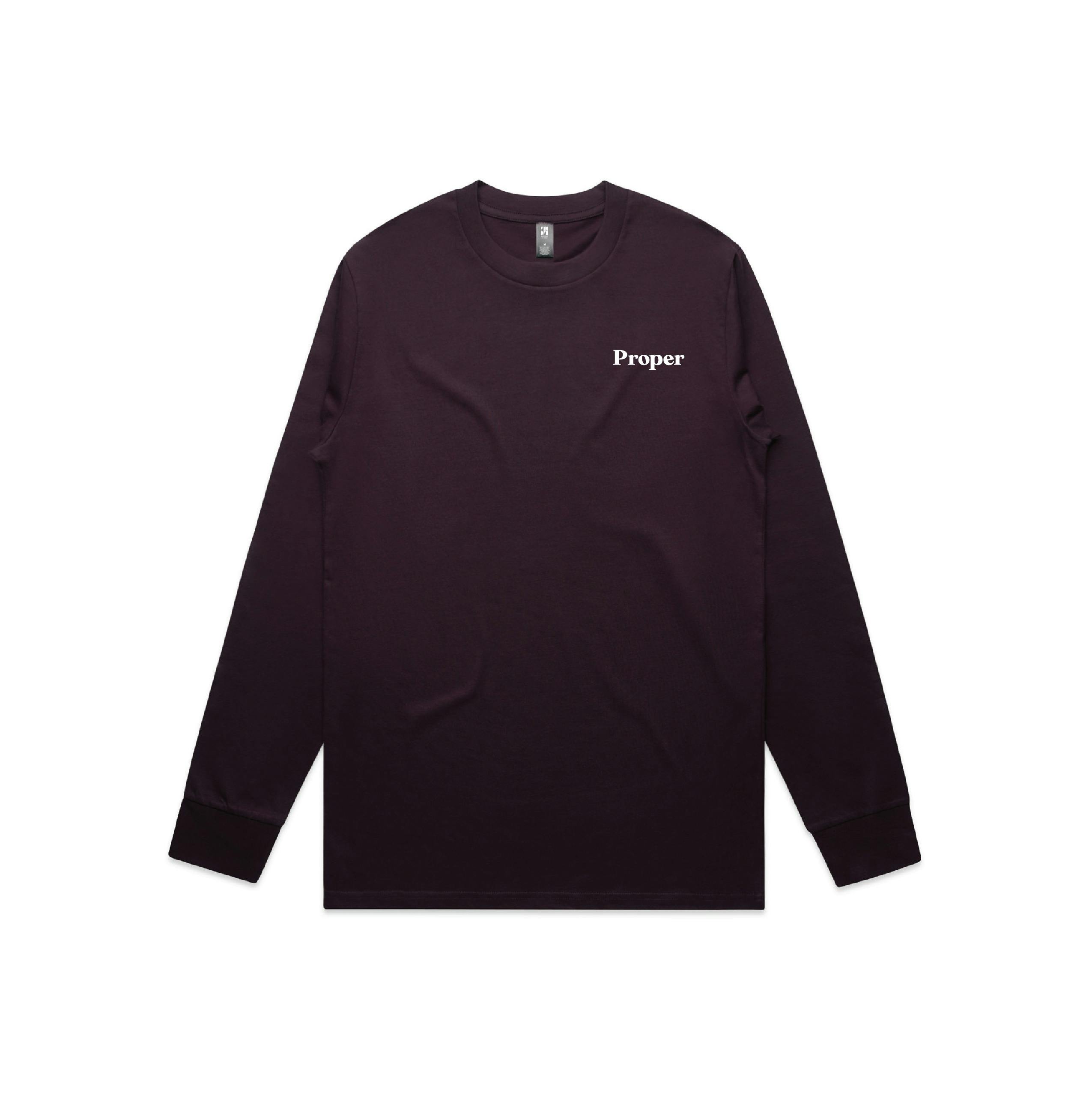 Flowers Long Sleeve Tee - Plum