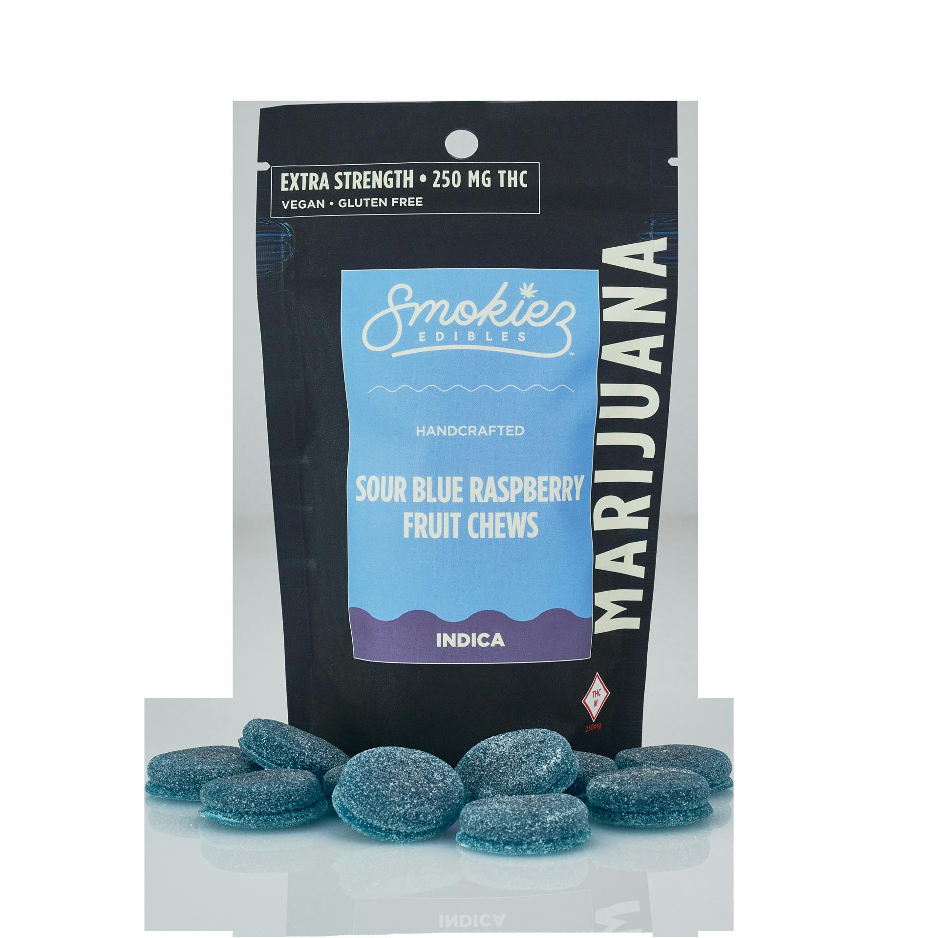Sour Blue Raspberry Gummies - 100Mg