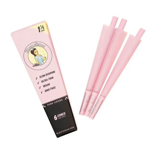 Blazy Susan | Pink 1 1/4 Size | 6pk Cones at Dazed Cannabis – Syracuse