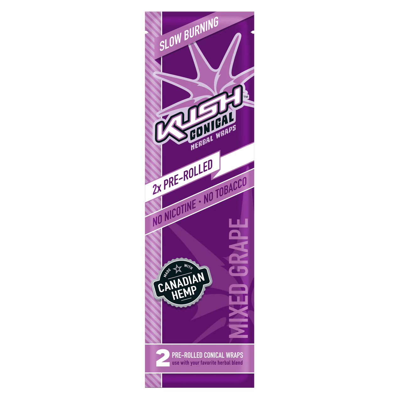 Kush Cones Hemp Wraps, 2 Wraps per Pack - Mixed Grapes