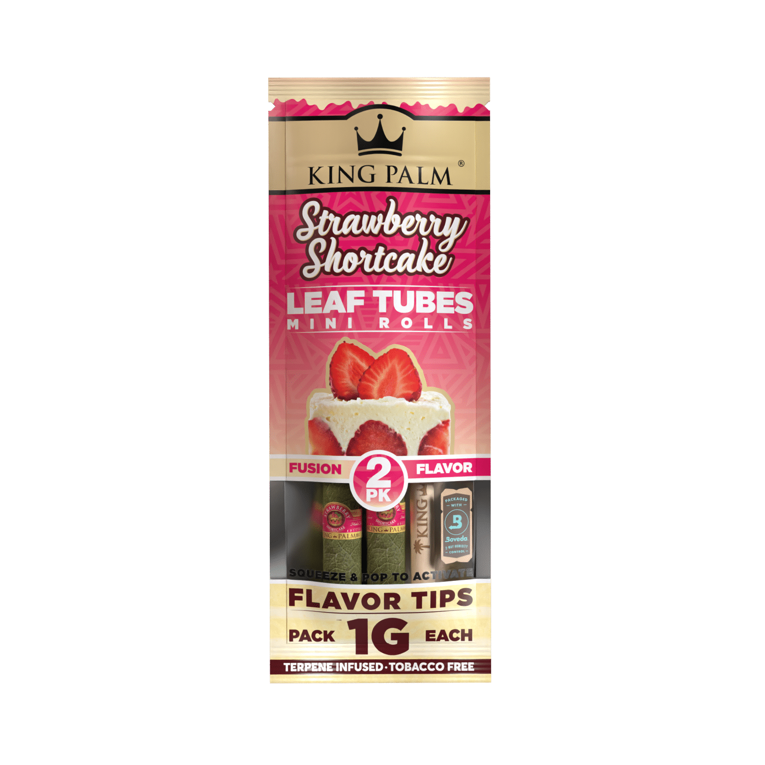 King Palm - Strawberry Shortcake – 2 Mini Rolls