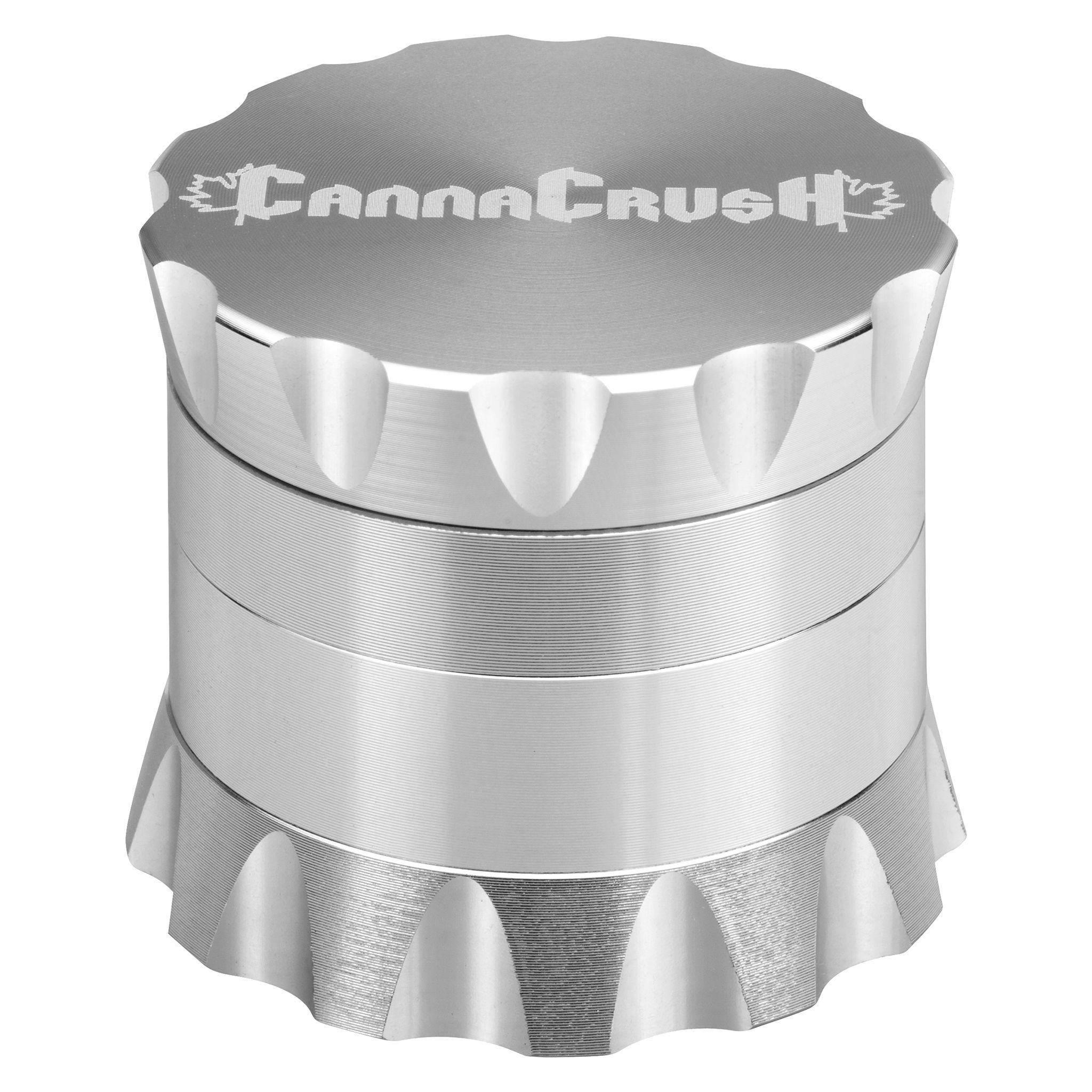 CannaCrush - 4-Piece Grooved Grinder - Silver 2"