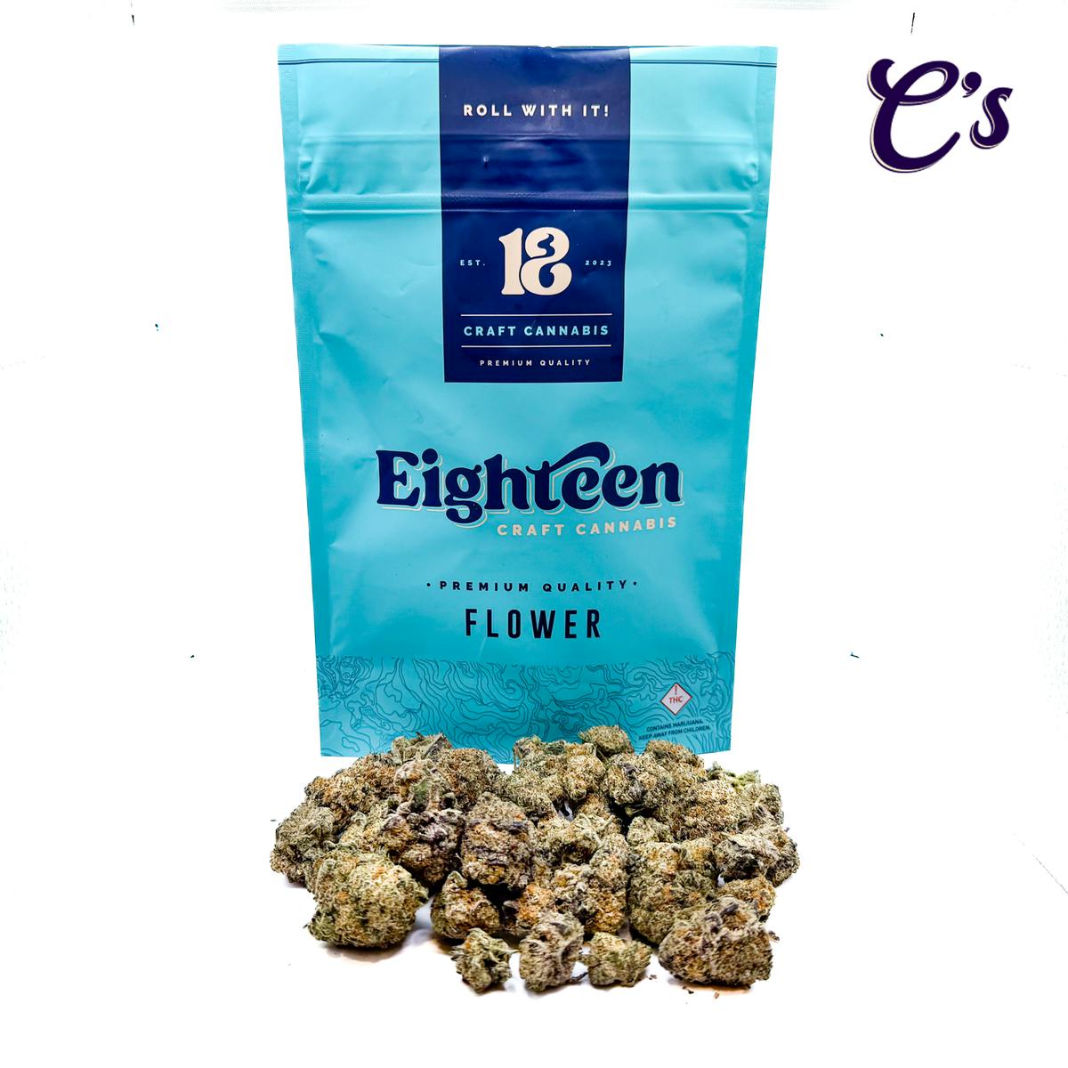 | Callie's 18 | $124 Pre-Packed Oz | Peach Goblin | Hybrid | Bud
