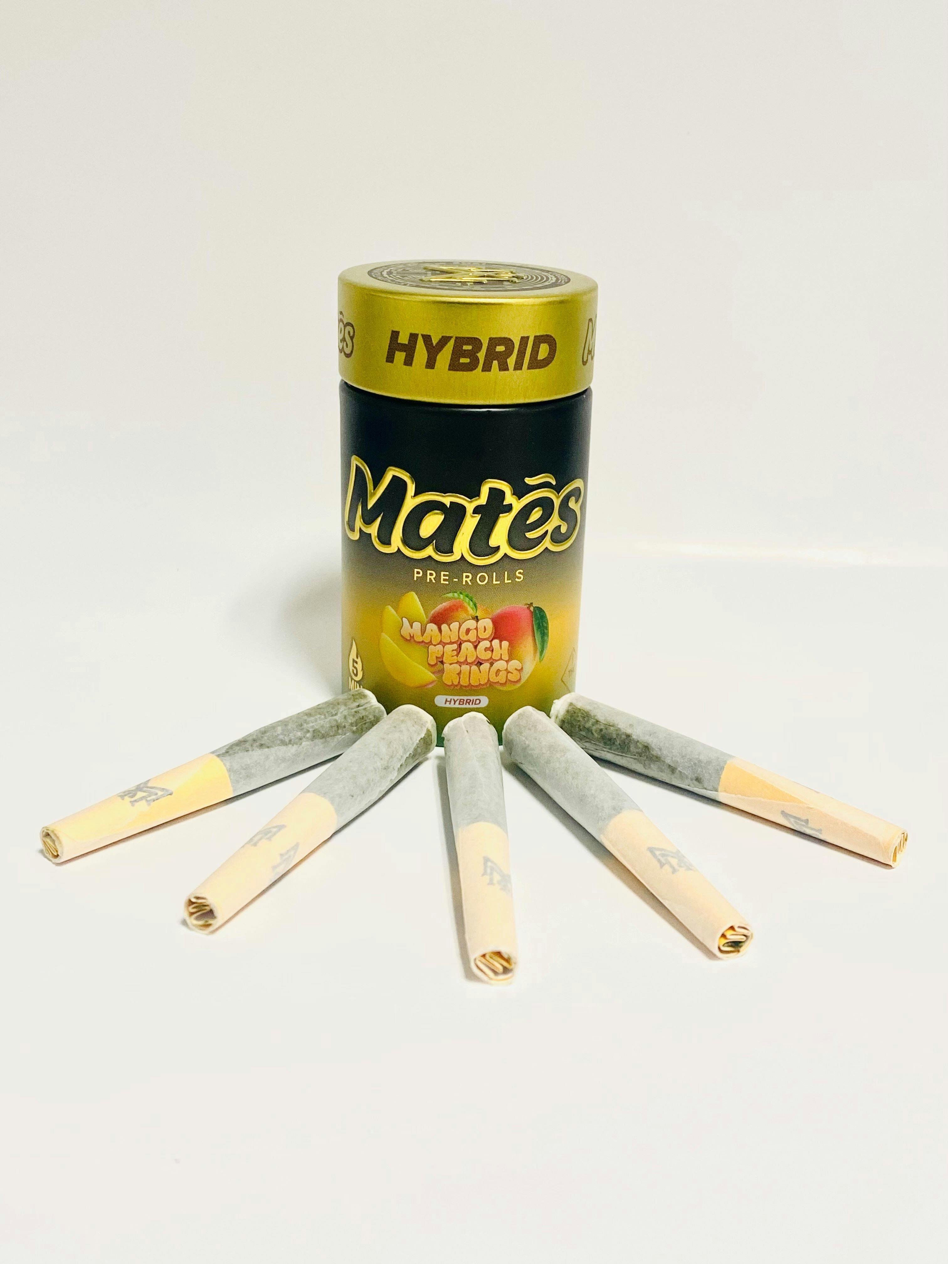 Muha Meds Mates Mango Peach Rings (H) 3g 5pk Infused Prerolls by Muha Meds