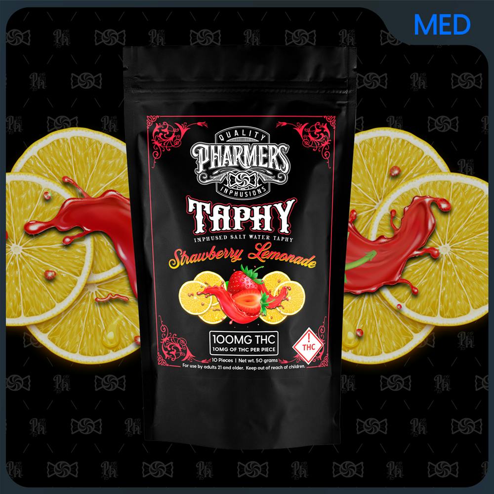 Pharmers Strawberry Lemonade (H) 100mg Taphy