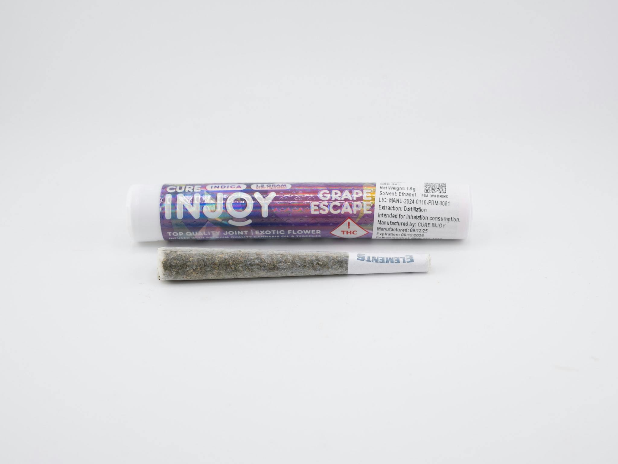 Cure Injoy PRISMS Grape Escape (I) 1.5g Infused Preroll by Cure Injoy