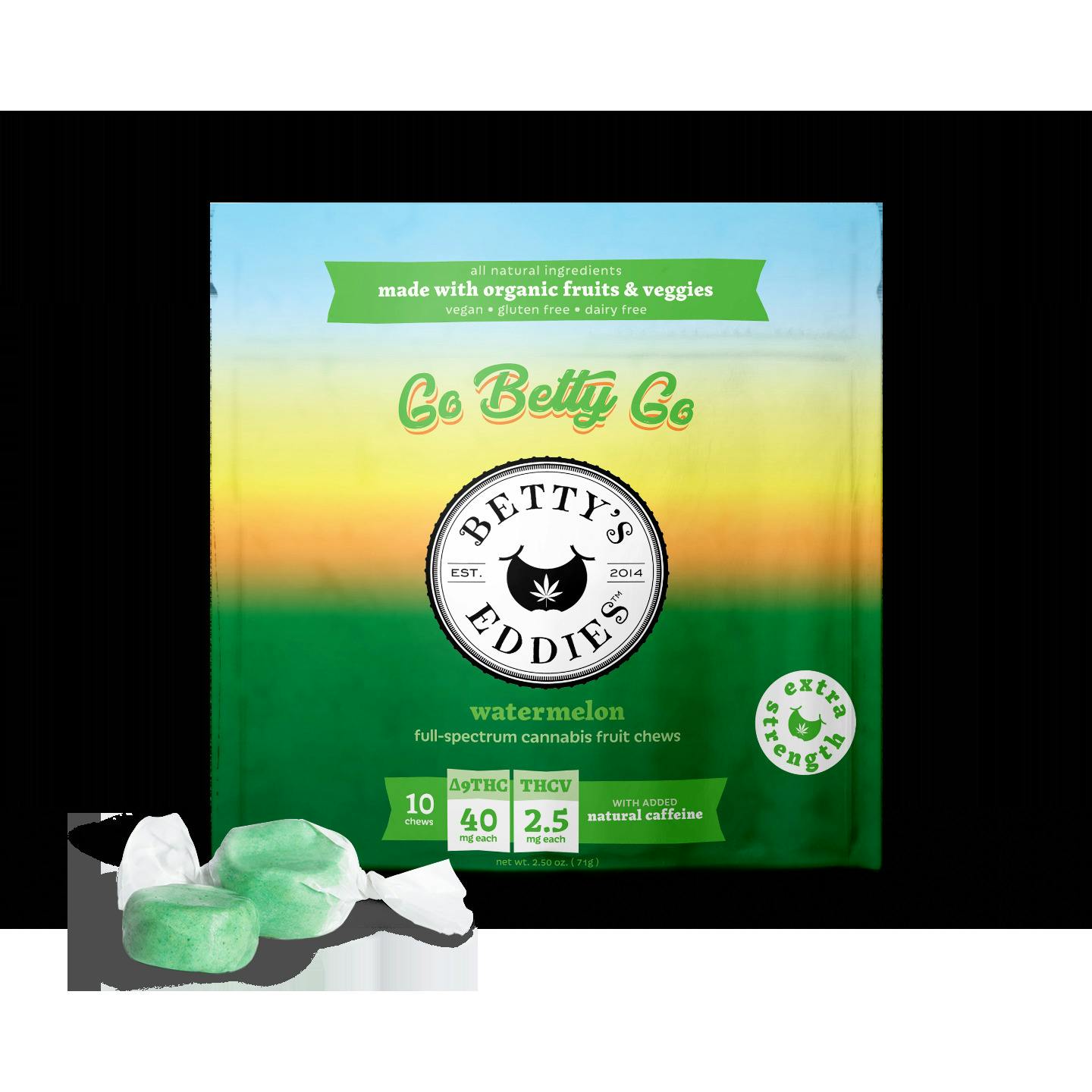 Betty's Eddies | Go Betty Watermelon | 40mg Fruit Chews (10pk) (MED ONLY)