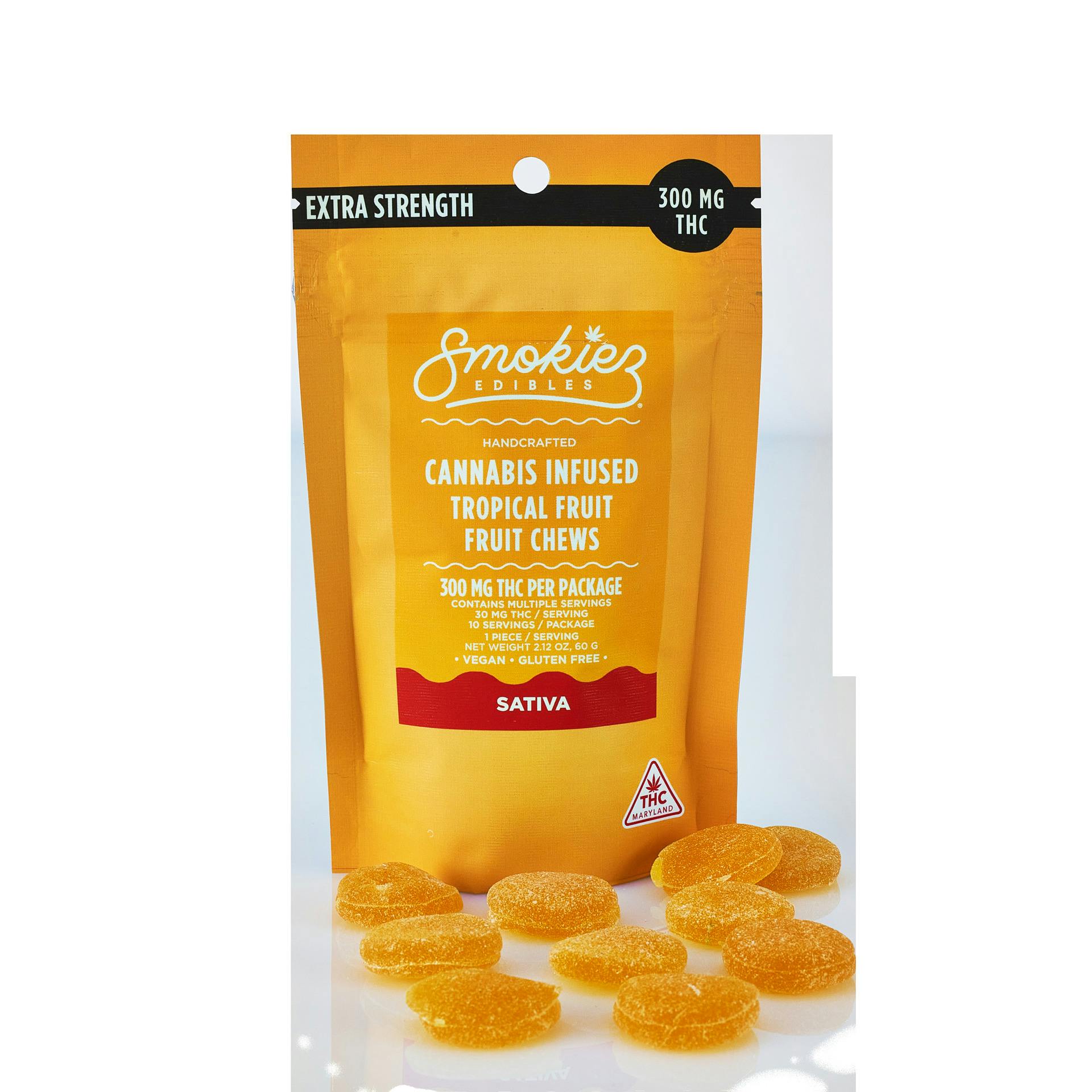 Smokiez | Tropical Fruit | 30mg Sativa Chews (10pk) (MED ONLY)