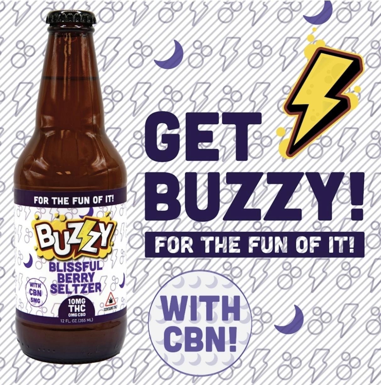 BZZY - Blissful Berry Seltzer w/CBN - 10mg THC/ 5mg CBN at Brothers Cannabis