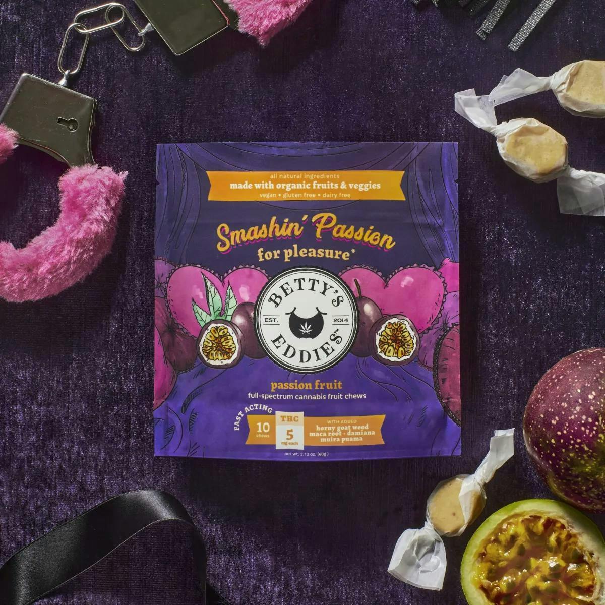 Smashin’ Passion Passionfruit [5pk] Aphrodisiac Fruit Chews by Betty's Eddies