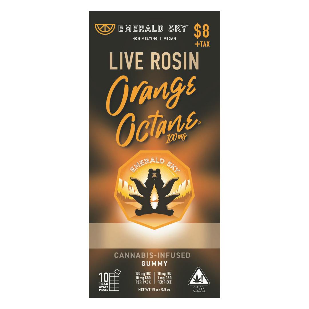 Emerald Sky - Orange Octane Live Rosin Gummy 1 pc - 100mg