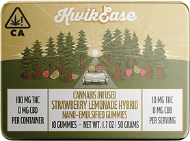 KWIK EASE - STRAWBERRY NANO GUMMIES 10PK - 100MG